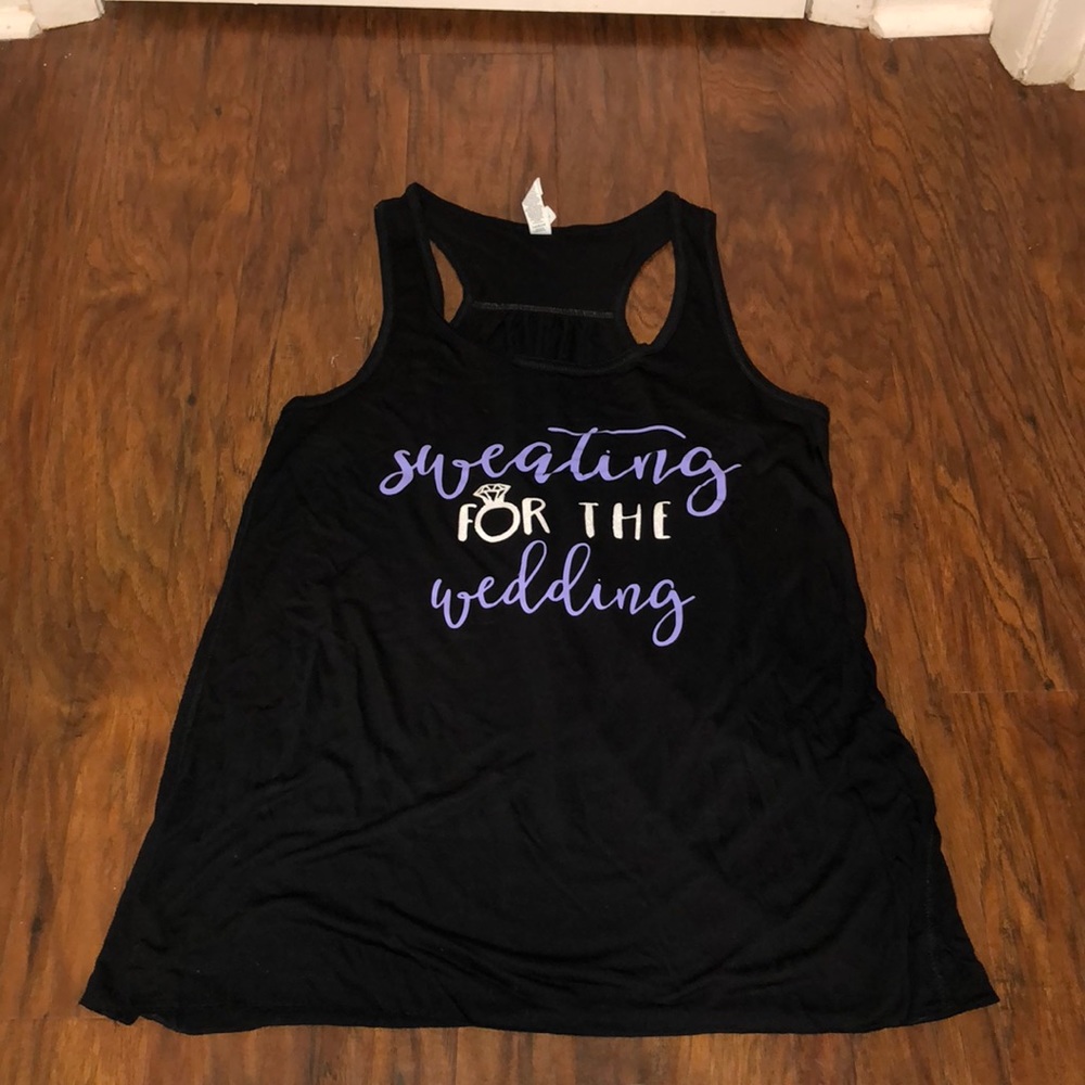 Sweating for the wedding razor back tank